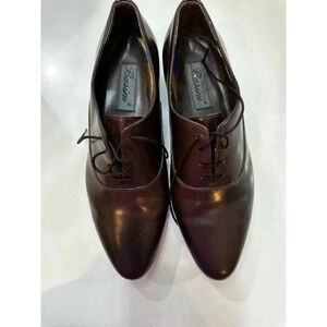 Basini Mens Leather Upper Pointed Toe‎ Lace-Up Dress Shoes Dark Brown Size 12